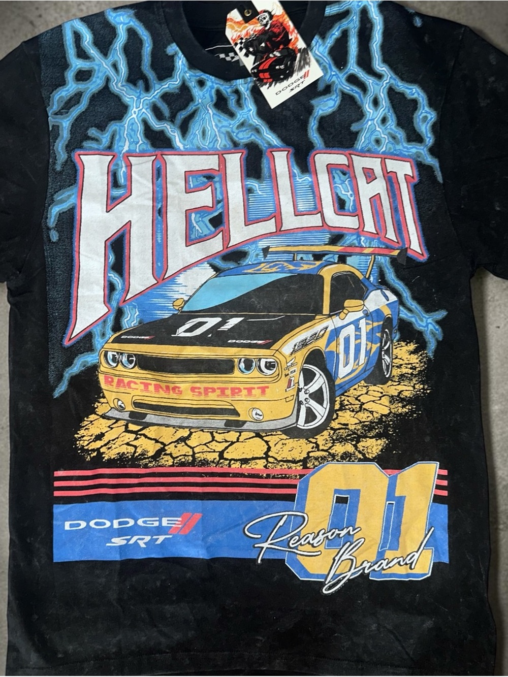 Hellcat Racing Graphic Short-Sleeve Tee in Black and Blue